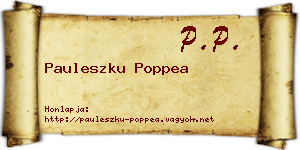 Pauleszku Poppea névjegykártya